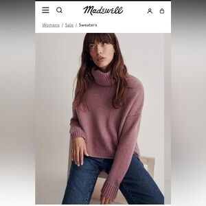 Dusty Rose Cropped Turtleneck Sweater in size S